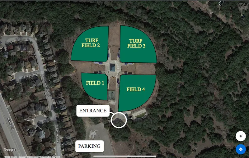 Stone Oak Baseball Site Map