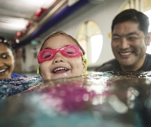 Kids learning how to swim at the Y