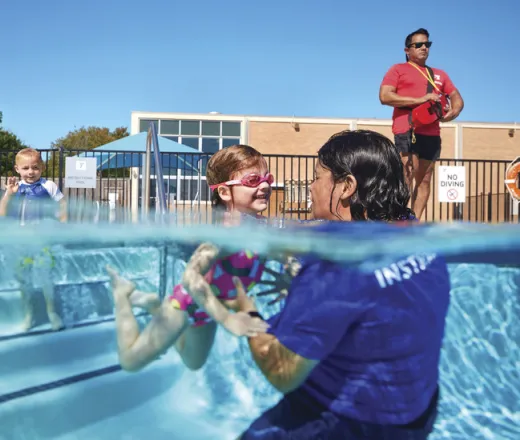 Preschools taking Water Movement swim lessons at the Y